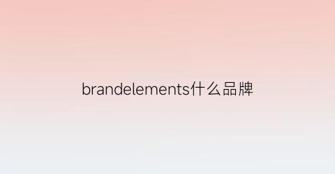 brandelements什么品牌(brand什么牌子)