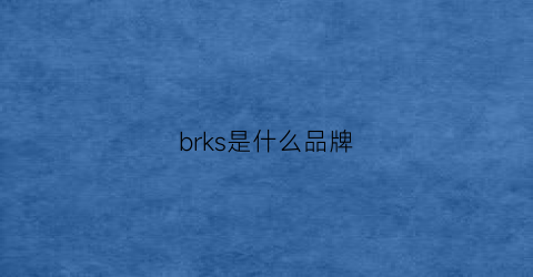 brks是什么品牌(brick是什么牌子)