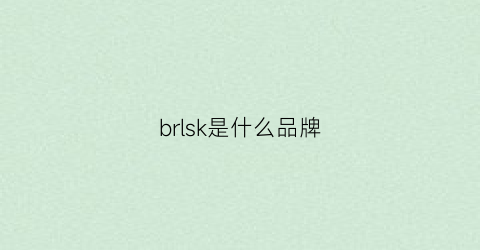 brlsk是什么品牌(brisk是什么品牌)