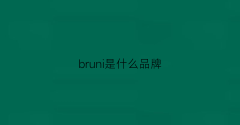 bruni是什么品牌(brunswick是什么牌子)