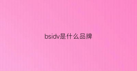 bsidv是什么品牌(bsieidu什么牌子)