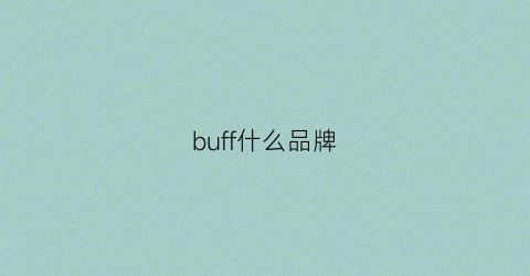 buff什么品牌(buff是什么档次)