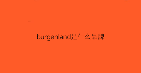 burgenland是什么品牌(burgebland)