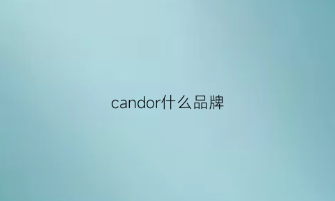 candor什么品牌(candour是什么牌子)