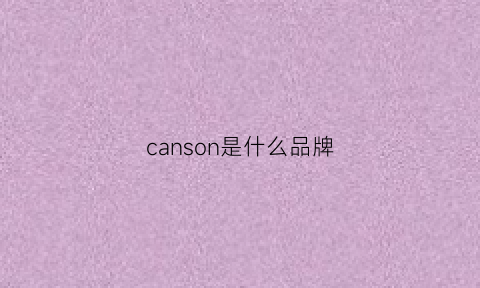 canson是什么品牌(canson是什么服装品牌)