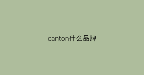canton什么品牌(cantstopwontstop啥牌子)