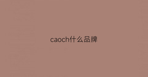 caoch什么品牌(caoch什么档次)