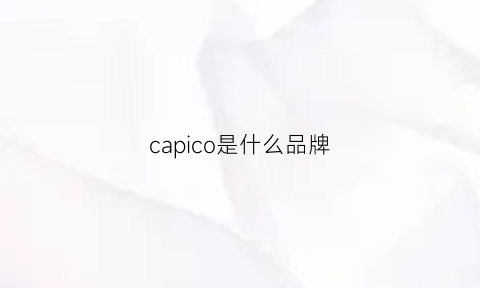 capico是什么品牌(capriccio是什么牌子)