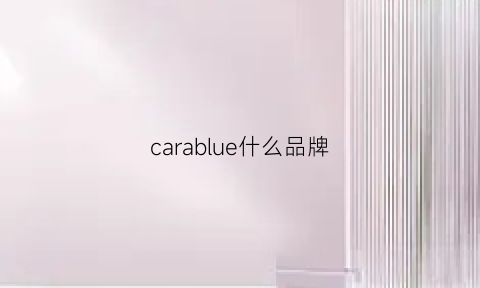 carablue什么品牌(carwaluu是什么牌子)