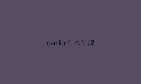 cardior什么品牌(cardkai是什么档次)