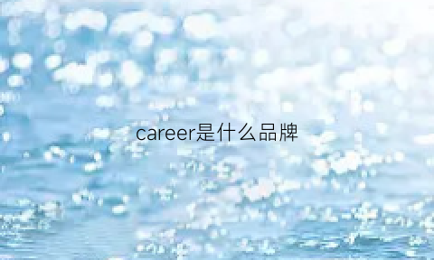 career是什么品牌(career是什么意思中文翻译)