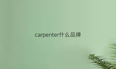 carpenter什么品牌(carven是啥牌子)