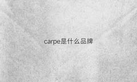 carpe是什么品牌(carpediem是什么牌子)