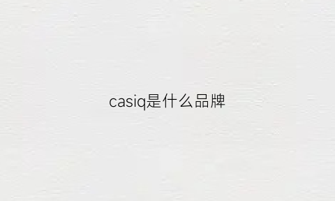 casiq是什么品牌(casamia是什么牌子)