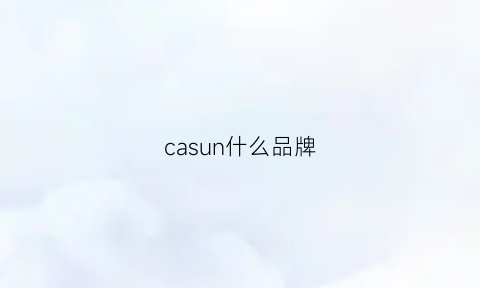 casun什么品牌(casual什么品牌)