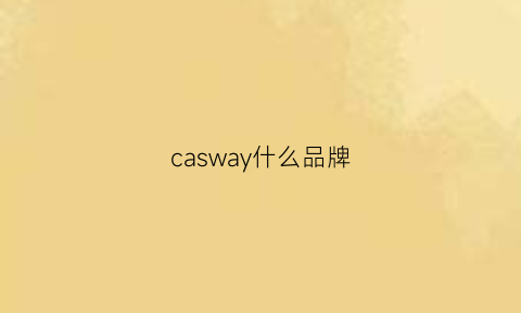 casway什么品牌(casualwear是什么牌子)