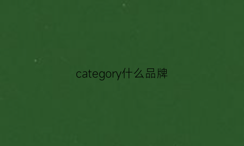 category什么品牌(accessory什么品牌衣服)