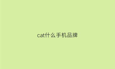 cat什么手机品牌(cat什么国家的牌子)