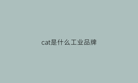 cat是什么工业品牌