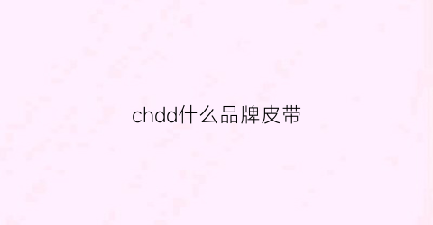 chdd什么品牌皮带(皮带品牌v)