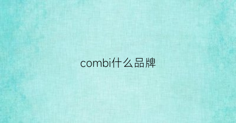 combi什么品牌(combi是什么档次)