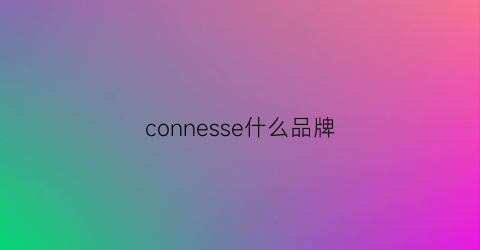 connesse什么品牌(concourse是什么品牌)