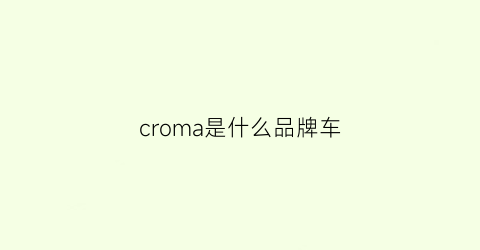 croma是什么品牌车(cromargan是什么牌子)