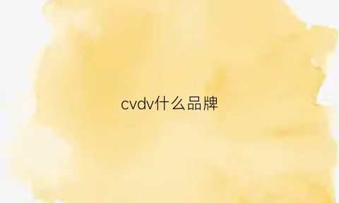 cvdv什么品牌(cvd是哪个牌子的标志)