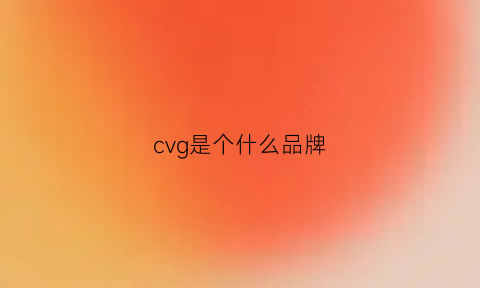 cvg是个什么品牌(cvvso是什么牌子)