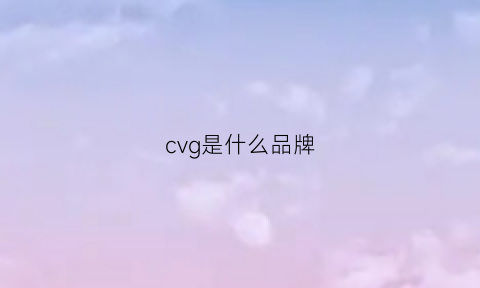 cvg是什么品牌(cvg是什么公司)