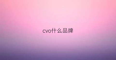 cvo什么品牌(cvdio是什么品牌)