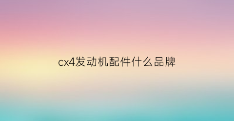 cx4发动机配件什么品牌(cx4发动机配件什么品牌好)