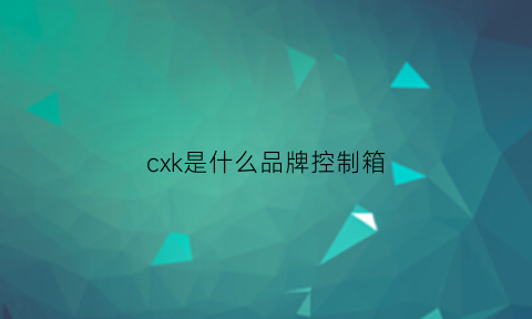 cxk是什么品牌控制箱