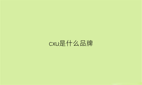 cxu是什么品牌