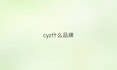 cyz什么品牌(czyyn是什么品牌)