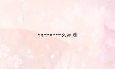 dachen什么品牌(daco什么牌子)