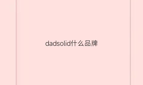 dadsolid什么品牌(dadsohd是什么牌子)