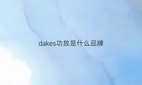 dakes功放是什么品牌(dakis功放什么牌子)