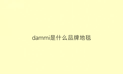 dammi是什么品牌地毯(地毯品牌知乎)