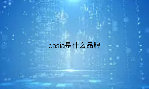 dasia是什么品牌(dash是什么牌子)