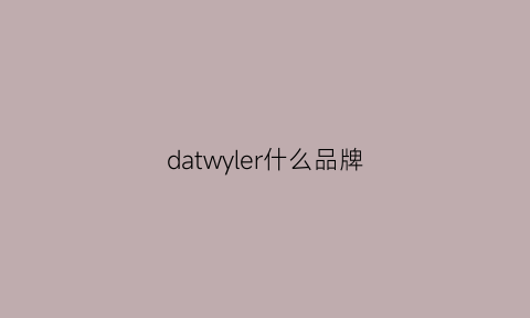 datwyler什么品牌(daer是什么品牌)