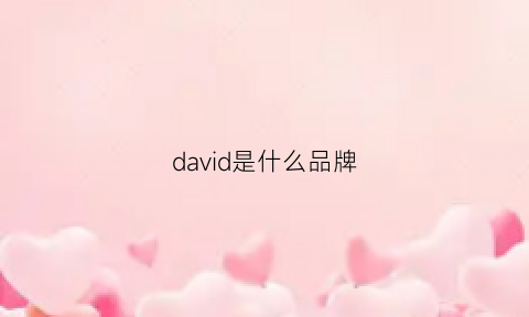 david是什么品牌(imdavid是什么品牌)