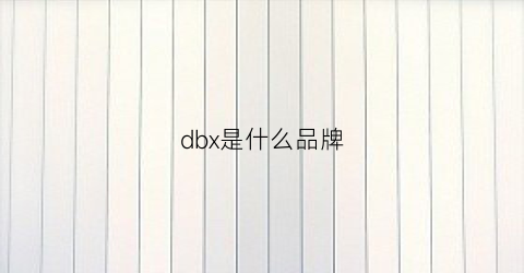 dbx是什么品牌(db是个什么牌子)