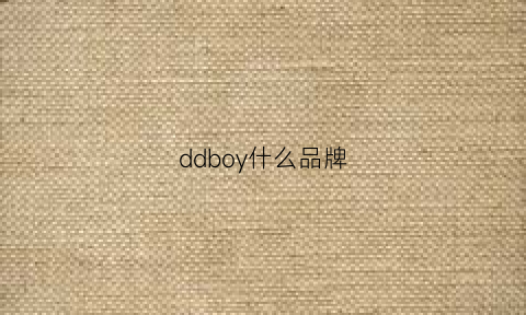 ddboy什么品牌