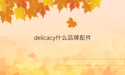 delicacy什么品牌配件