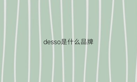 desso是什么品牌(desso是什么牌子)