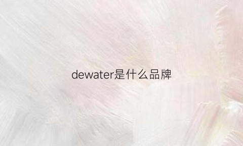 dewater是什么品牌