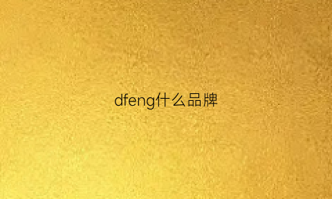 dfeng什么品牌(dfn是什么品牌)