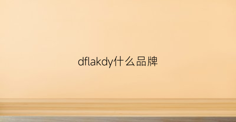 dflakdy什么品牌