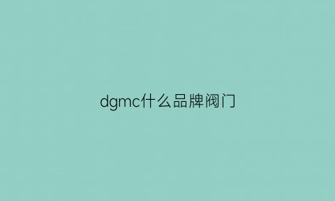 dgmc什么品牌阀门(阀门dg是什么意思)